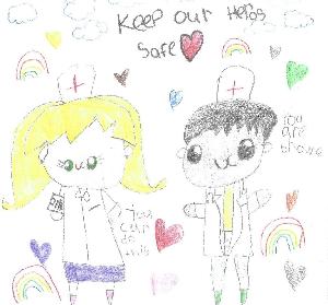 Phylindra and Dr. Atul Bansal's 5-year-old niece drew this picture to support this cause.