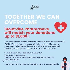 Stouffville Pharmasave to match donations up to $1k